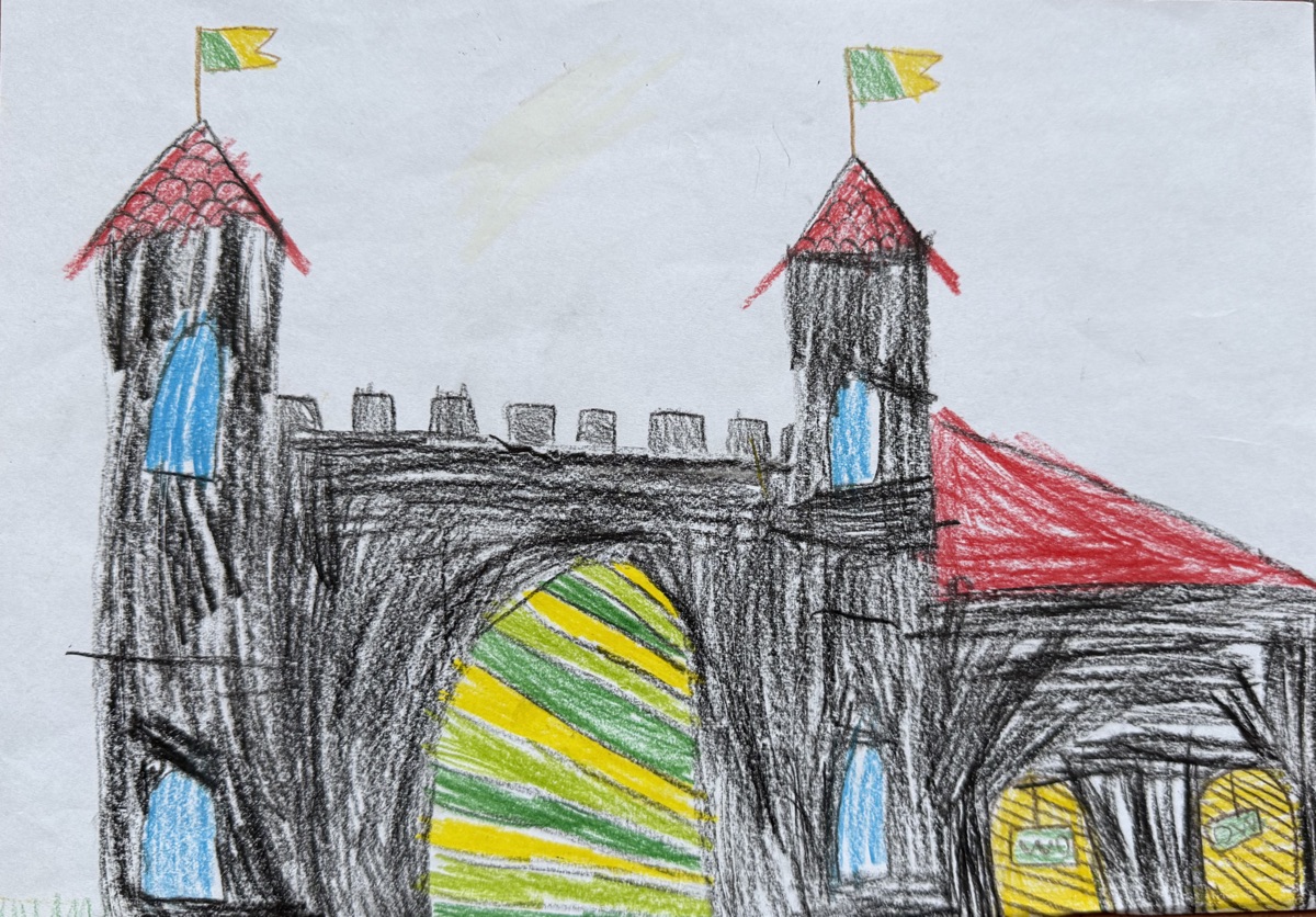 Felix Retzbach, 5 Jahre, Ronneburg, Ölkreide 