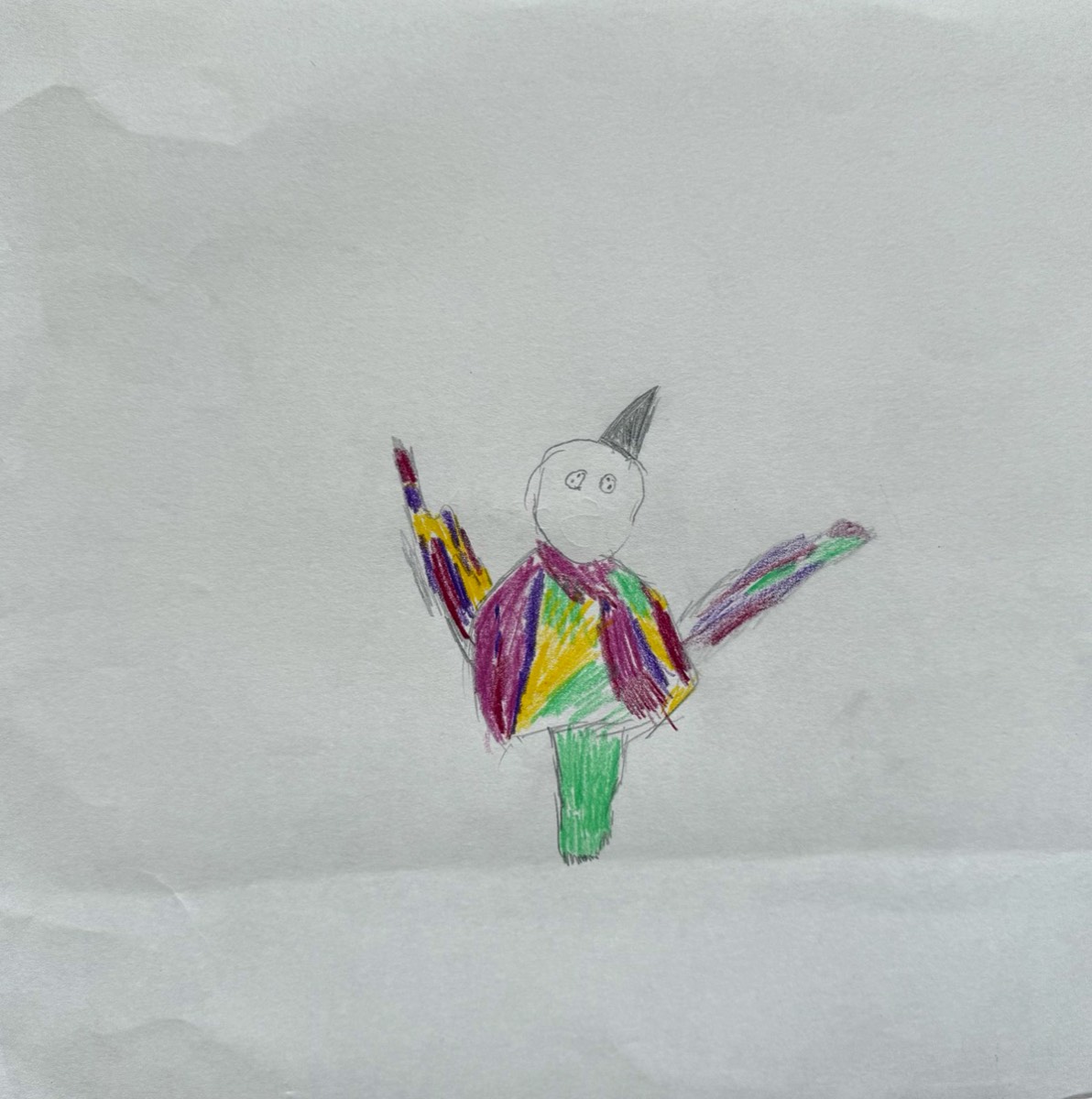Sophia Schildger, 5 Jahre, Papagei, Bunt- und Bleistif
