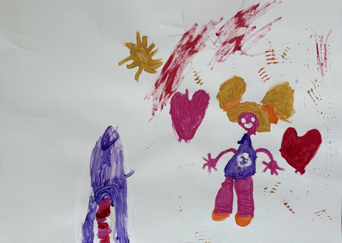 Sophia Komarek, 5 Jahre, Einhorn, Gouache