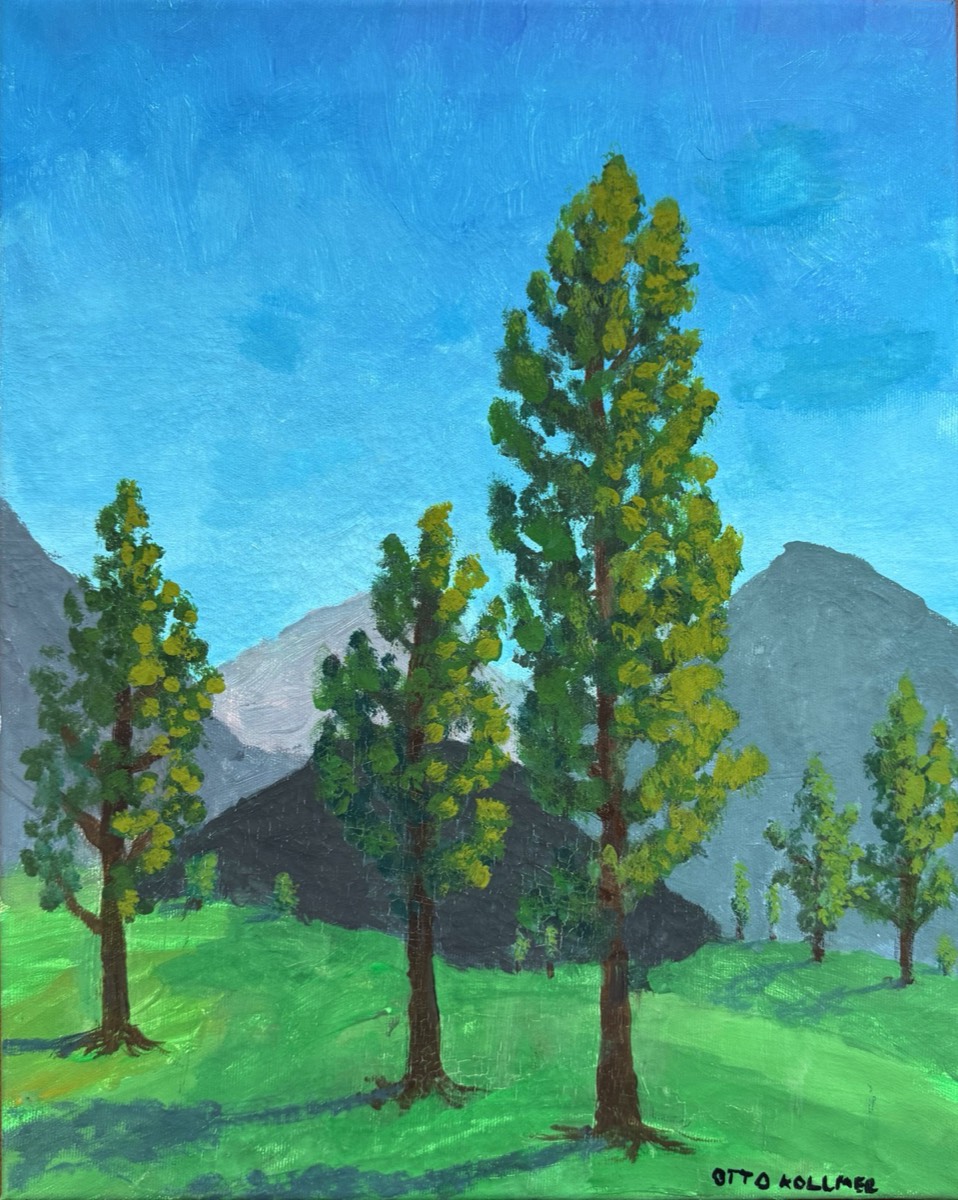 Otto Kollmer, 11 Jahre, Morgenstimmung, Gouache