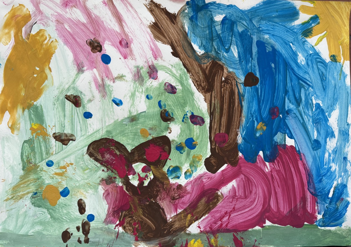 Mira Civic, 5 Jahre, Katzenbild, Gouache