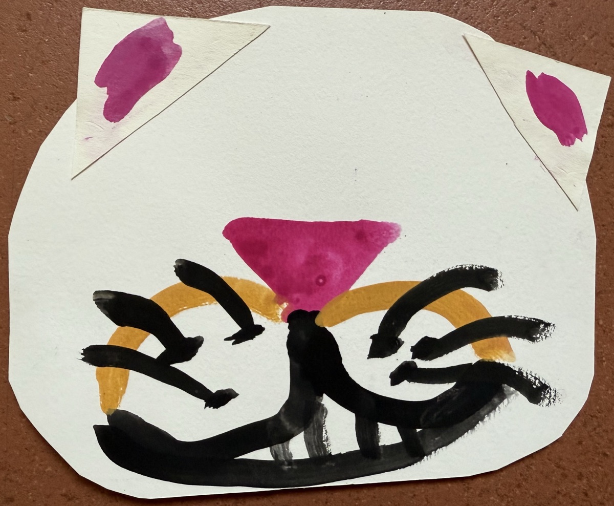 Leah Bauer, 6 Jahre, Grinsekatze, Gouache