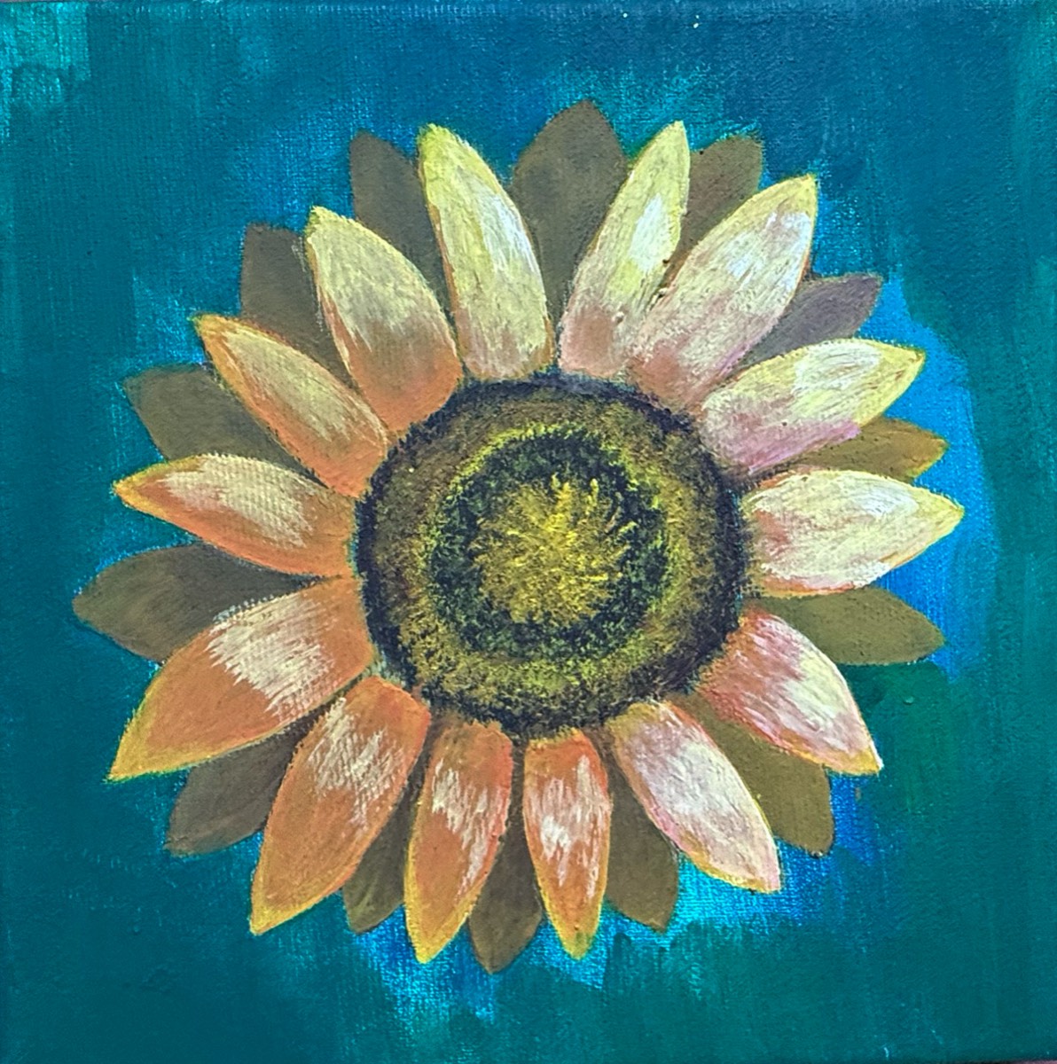 Sofia Popova, 14 Jahre, Sonnenblume, Acryl