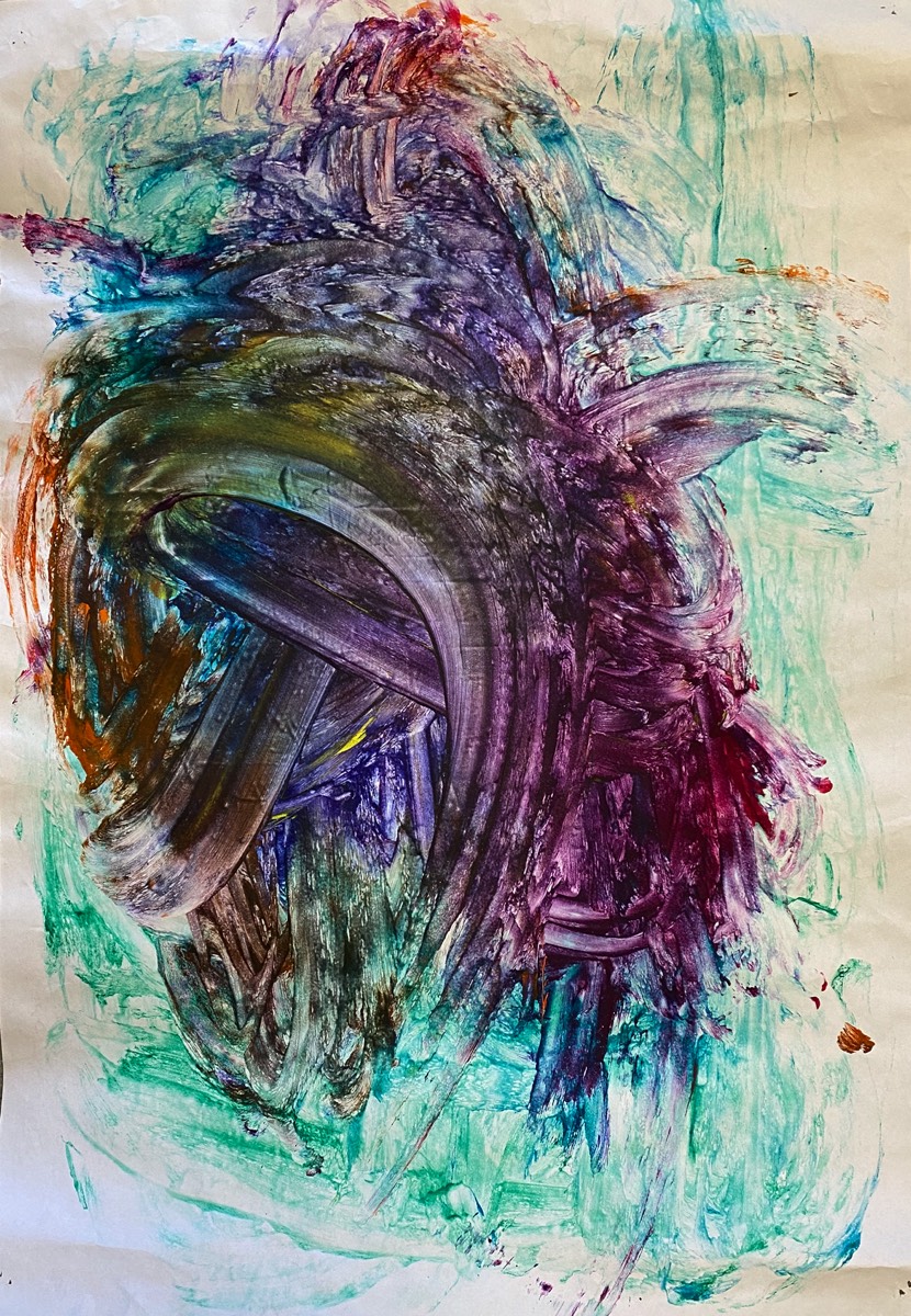 Theresa Steinhorst, 8 Jahre, ohne Titel, Gouache / Kleister