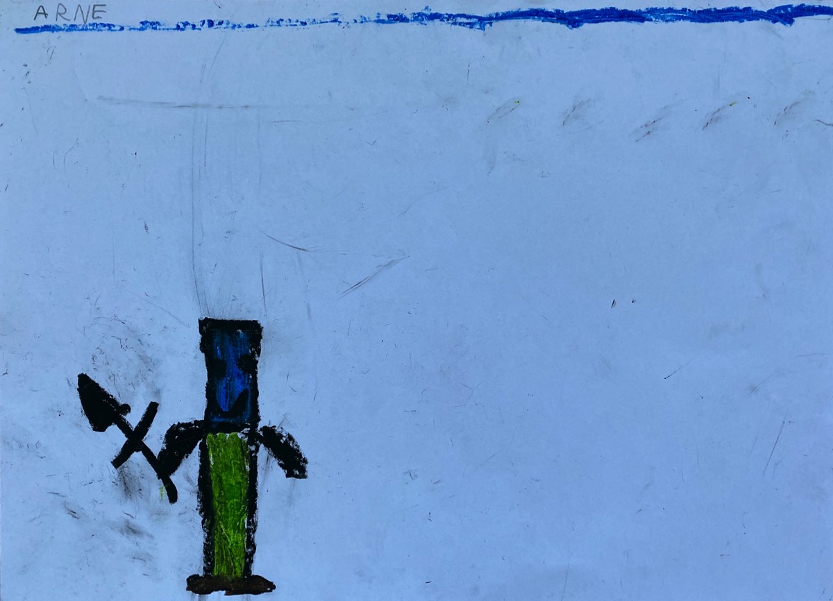Arne Sander, 8 Jahre, ohne Titel, Ölpastell