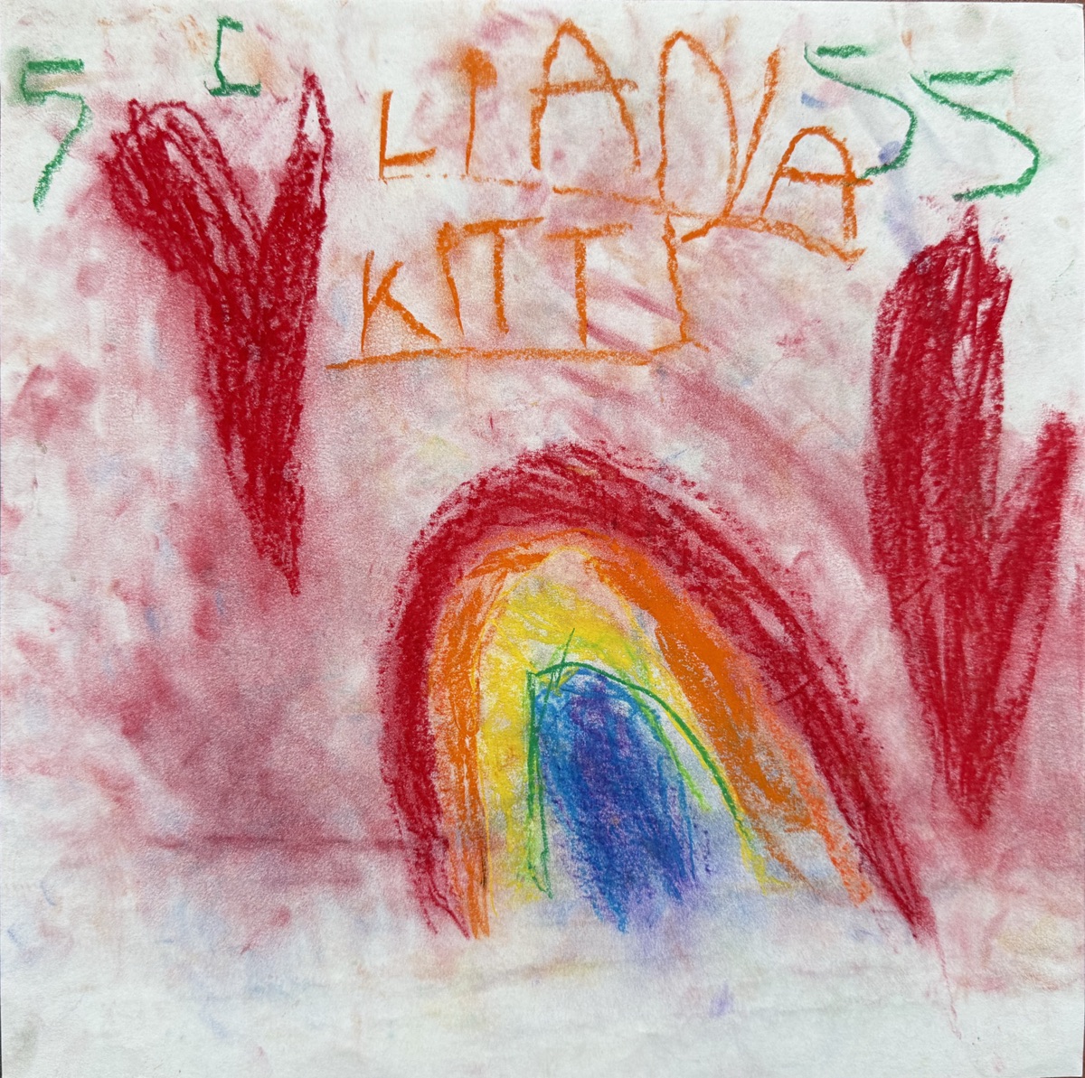 Liana Mofidi, 5 Jahre, Eine Katze, Pastell