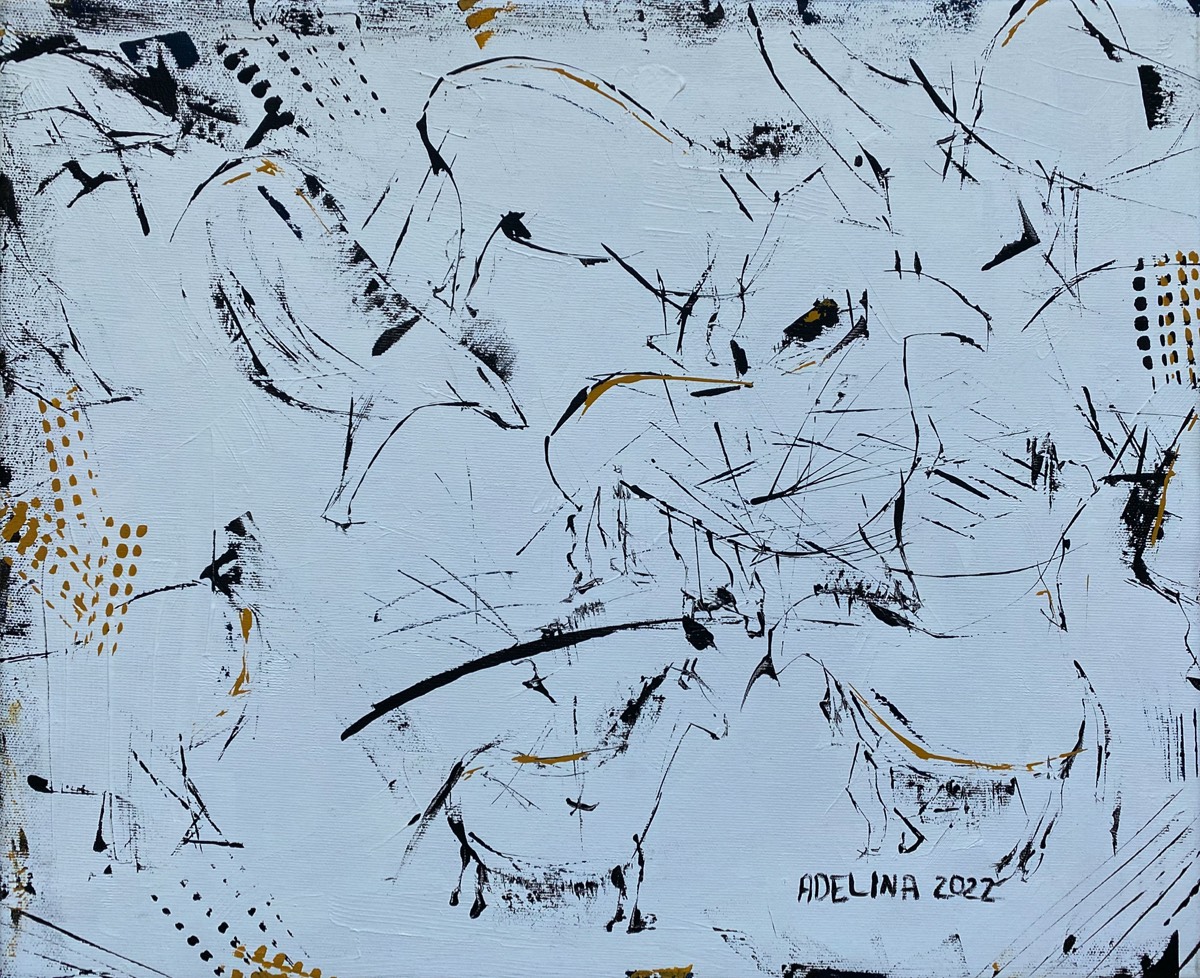 Adelina Grosu, Galop in Grosu, Acryl auf Leinwand