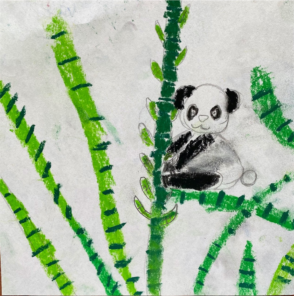 Valeria Kranich, 8 Jahre, Panda, Pastell