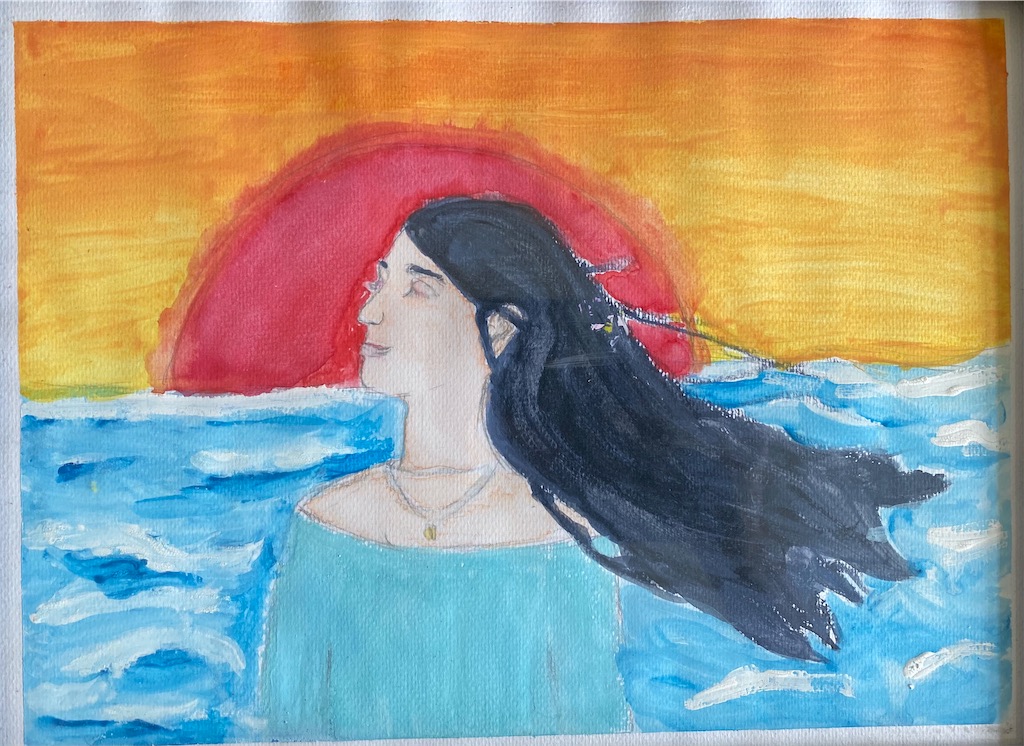 Lea He, 9 Jahre, ohne Titel, Aquarell / Bleistift